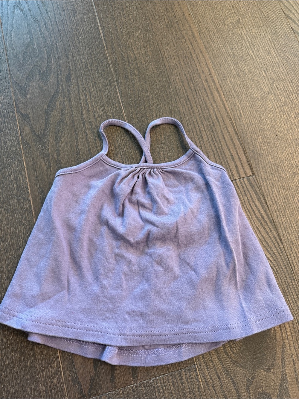 Girls' Lavender Tank Top with Gathered Neckline